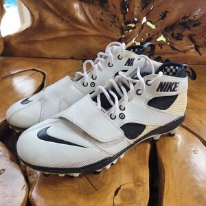 Nike Mens Lacrosse Cleats Size 11.5 White Black Huarache Sport Athletic Shoes